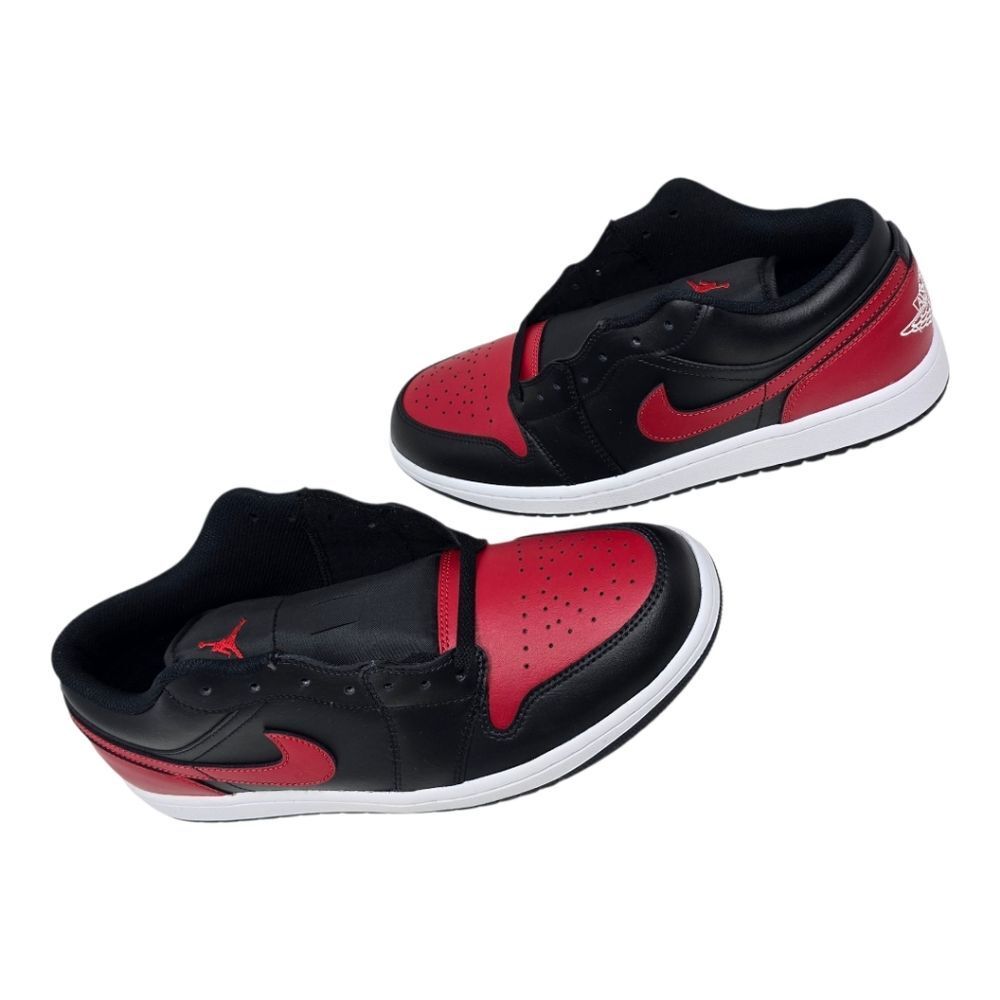 Nike Air Jordan 1 Low Bred Twist Black Red White 553558-067 Size 12 Brand New - Picture 4 of 8